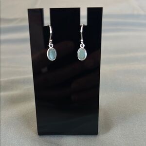 1.5CTW Oval, African Emerald sterling silver earrings